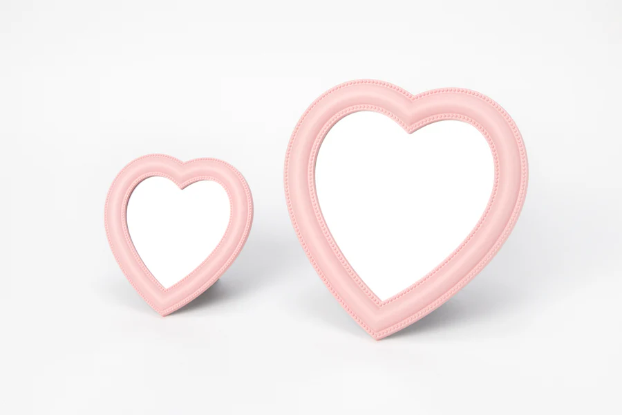 Desk Mirror Pink Heart L - Image 4